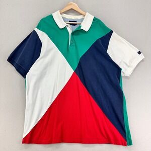 VTG‎ 90s Catalina Rugby Polo Shirt Mens 2XL Color Block Short Sleeve Sailing
